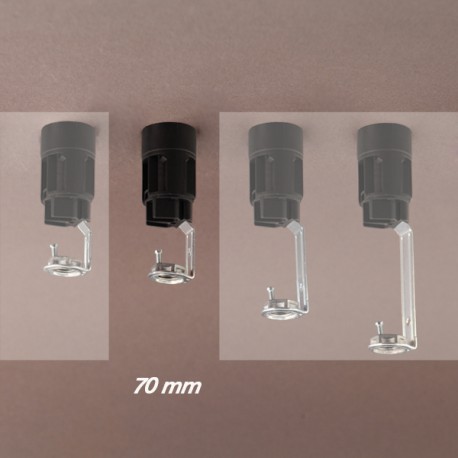 Support bougie E14 noir d24 - 10x1 - ht 70 - Falbala-Luminaires