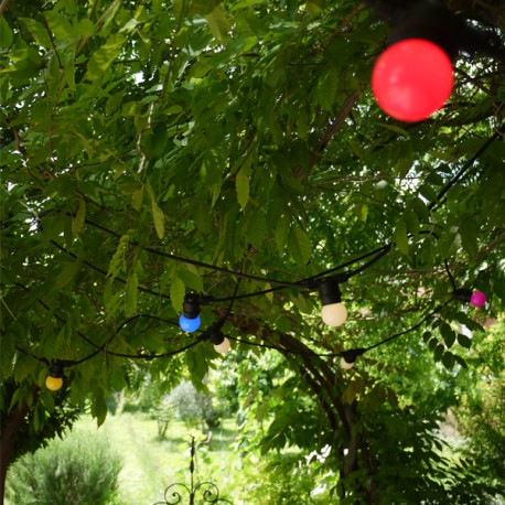 Guirlande guinguette 11m + 11 ampoules - Falbala-Luminaires
