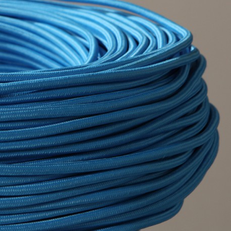 Câble textile turquoise 3x0.75mm² - Falbala Luminaires