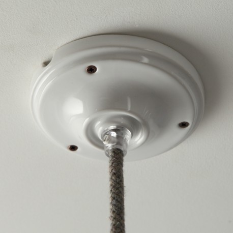 Rosace porcelaine lisse D105 - Falbala Luminaires