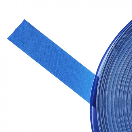 Galon textile plat adhésif bleu - Falbala-luminaires