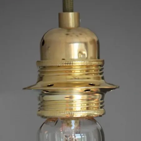 Douille E27 filetée laiton - Falbala-Luminaires