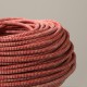 Câble textile arlequin lin et rouge - Falbala Luminaires
