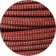 Câble textile arlequin lin et rouge - Falbala Luminaires