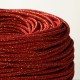 Câble textile paillettes rouge - Falbala Luminaires