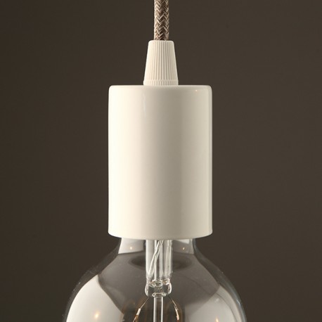 Cache-douille cylindrique blanc - Falbala Luminaires