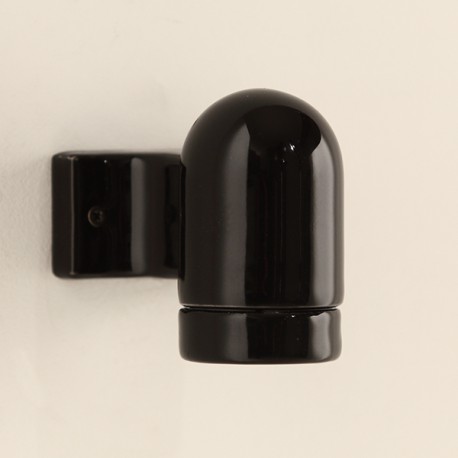 Applique E27 porcelaine noire - Falbala-Luminaires