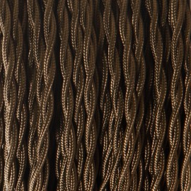 Câble textile torsadé 2x0.50mm² marron - Falbala Luminaires